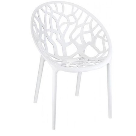 COMPAMIA Compamia ISP052-GWHI Crystal Chair - Glossy White- set of 2 ISP052-GWHI